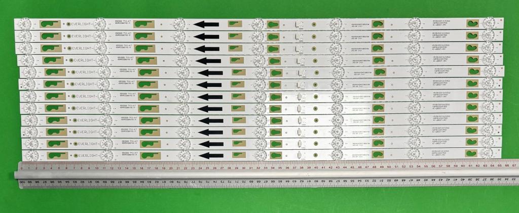 Zestaw listew LED do naprawy podświetlenia telewizora XIAOMI 65" zestaw 12szt X 65D3000 7*12 65HR332M07A5 V1 HBH-L2 4C-LB650T-HRP , 7LED , 3V , 652MM ,