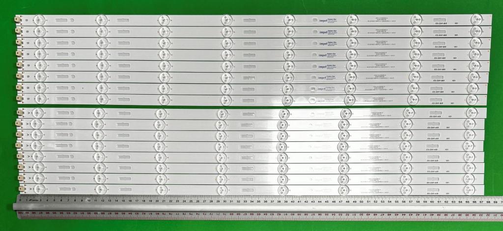 Zestaw listew LED do naprawy podświetlenia telewizora SONY 60" zestaw 16szt , 8szt X 2014 SONY 60A PLU1 3228 08REV1.1 & 8szt X 2014 SONY 60B PLU1 3228 08REV1.1 , 675MM , 3V , 8LED ,