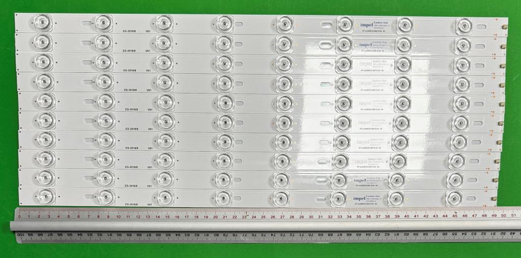 Zestaw listew LED do naprawy podświetlenia telewizora SHARP 49" zestaw 10szt X RF-AJ490E32-0801S-04 A0 , 8LED , 493MM , 3V ,