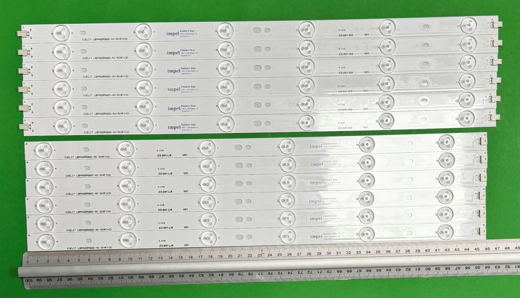 Zestaw listew LED do naprawy podświetlenia telewizora / podświetlenie do tv PHILIPS / HAIER / EVERLIGHT 46" zestaw 12szt , 6szt X LBM460P0601-AJ-5 & 6szt X LBM460P0601-AI-3 ,
