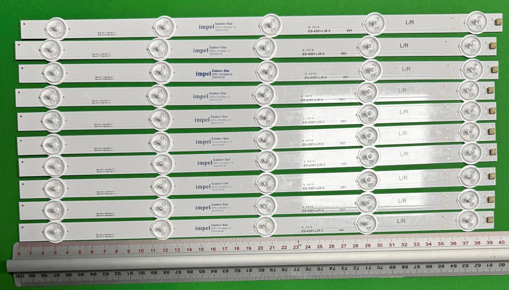 Zestaw listew LED do naprawy podświetlenia telewizora BESTECH 42" zestaw 10szt , 5szt X 42" R-type rev0.1 1330 MG420HVN052MBM2G3B50139 , 395MM , 5LED , 3V & 5szt X 42" R-type rev0.1 1330 MG420HVN051RCM2F38S0741 , 395MM , 5LED , 3V ,