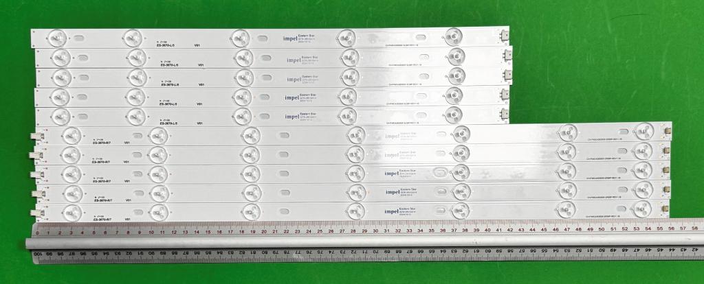 Zestaw listew LED do naprawy podświetlenia telewizora SHARP 49" zestaw 10szt , 5szt X CRH-P49CA35350512R59P-REV1.1 B , 7LED, 561MM & 5szt X CRH-P49CA35350512L59P-REV1. B , 5LED , 561MM ,