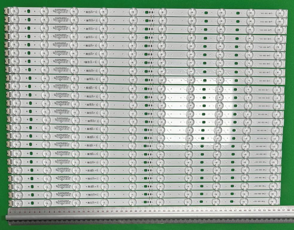 Zestaw listew LED do naprawy podświetlenia telewizora LG 55" zestaw 24szt X SSC_Y20_SlimDRT_55NANO95_REV00_200320 SSC-BOE-8K SSC_Y20_Slim DRT_55NANO95_REV00_200320 , 10LED , 569MM , AGF30079501 ,