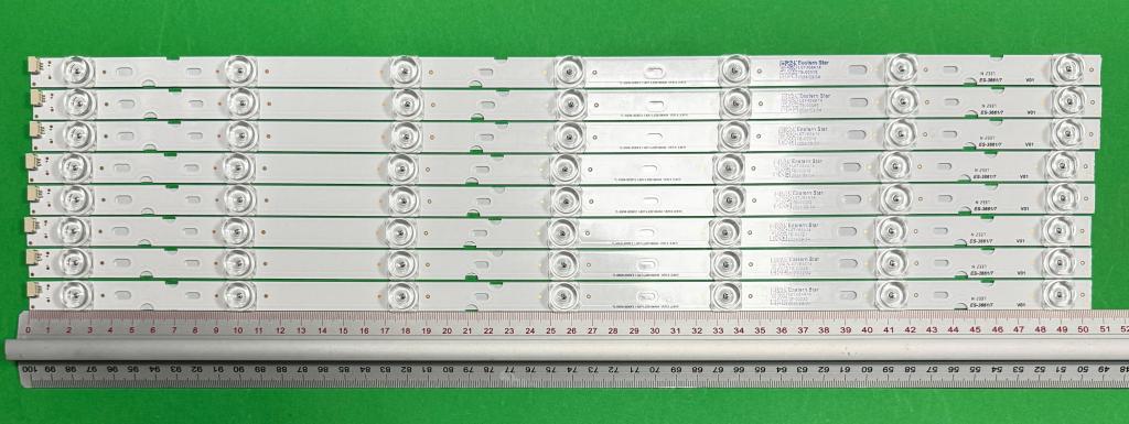 Zestaw listew LED do naprawy podświetlenia telewizora TCL 55" zestaw 8sztuk X TCL-55D8-3030F2 1-8X7-LX20190404 VER.5 4C-LB5508-YH10J , 7LED , 505MM , 6V ,