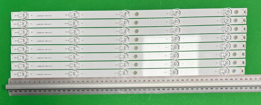 Zestaw listew LED do naprawy podświetlenia telewizora MANTA 50" zestaw 8 szt X JL.D50051330-170DS-M_V01 , 5LED , 488MM , 3V ,