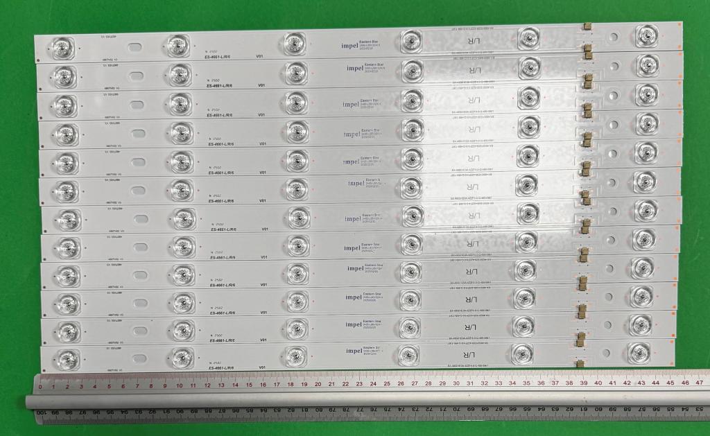 Zestaw listew LED do naprawy podświetlenia telewizora PANASONIC 48" zestaw 12szt , 6szt X R: 480TV03 V3 RIGHT BX-48S01E09-2AAJ3-0-Q-4BP-1741 BX-48S01E09-4ZZF4-0-Q-489 & 6szt X L: 480TV02 V3 LEFT BX-48S01E09-2AAJ3-0-Q-4BP-1359 BX-48S01E0A-4ZZF4-0-Q-489 ,