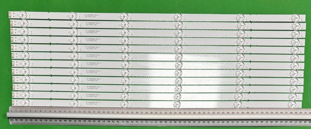 Zestaw listew LED do naprawy podświetlenia telewizora SHARP / SKYWORTH 65" zestaw 12szt X RF-AZ65008SE30-0601 A1 , 6LED , 603MM , 3V ,