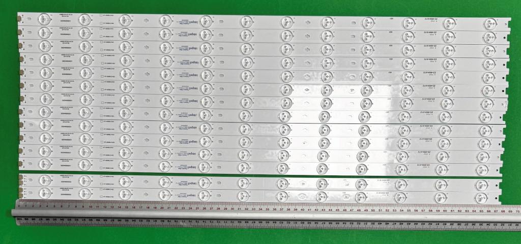 Zestaw listew LED do naprawy podświetlenia telewizora HAIER 65" zestaw 14szt , 12szt X HK65D12M-ZC14C-03 & 2szt X HK65D12P-ZC14C-03 , 12LED , 678MM , 3V ,